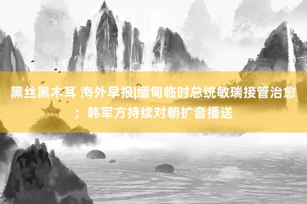 黑丝黑木耳 海外早报|缅甸临时总统敏瑞接管治愈；韩军方持续对朝扩音播送