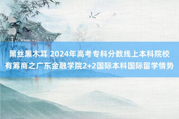 黑丝黑木耳 2024年高考专科分数线上本科院校有筹商之广东金融学院2+2国际本科国际留学情势