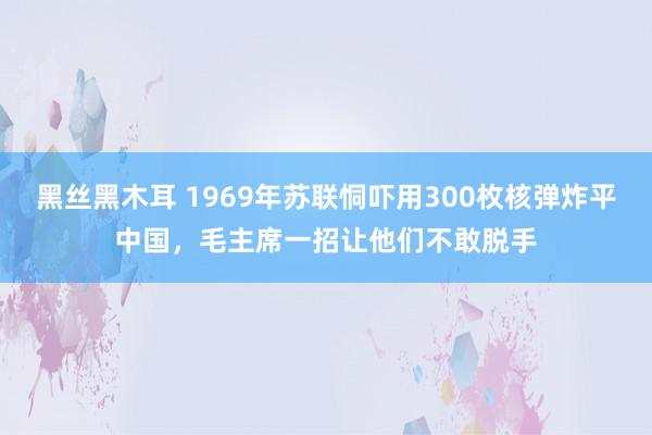 黑丝黑木耳 1969年苏联恫吓用300枚核弹炸平中国，毛主席一招让他们不敢脱手