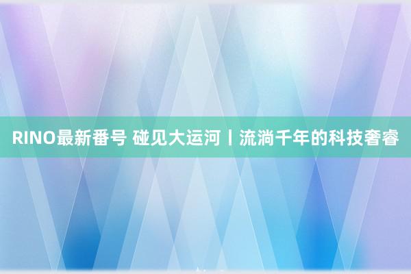 RINO最新番号 碰见大运河丨流淌千年的科技奢睿