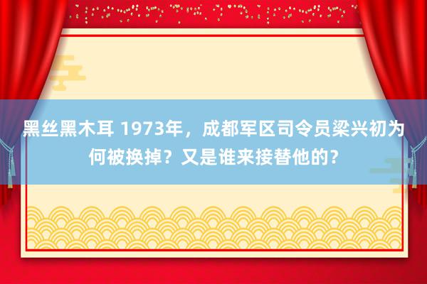 黑丝黑木耳 1973年，成都军区司令员梁兴初为何被换掉？又是谁来接替他的？