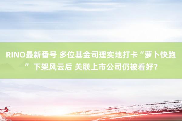 RINO最新番号 多位基金司理实地打卡“萝卜快跑” 下架风云后 关联上市公司仍被看好？