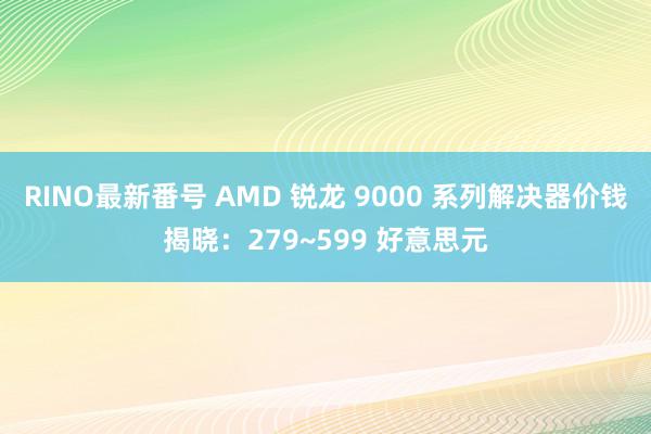 RINO最新番号 AMD 锐龙 9000 系列解决器价钱揭晓：279~599 好意思元