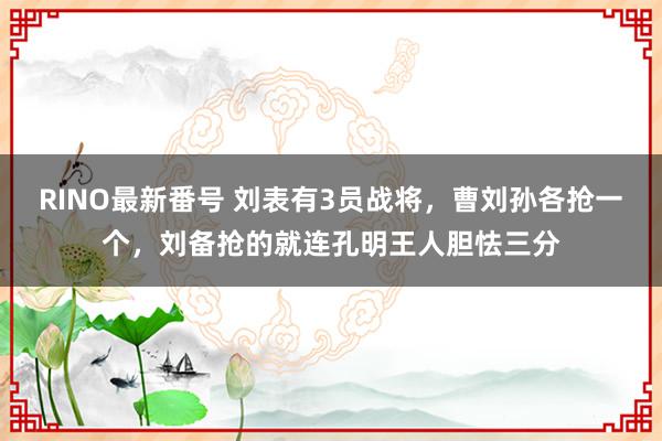 RINO最新番号 刘表有3员战将，曹刘孙各抢一个，刘备抢的就连孔明王人胆怯三分