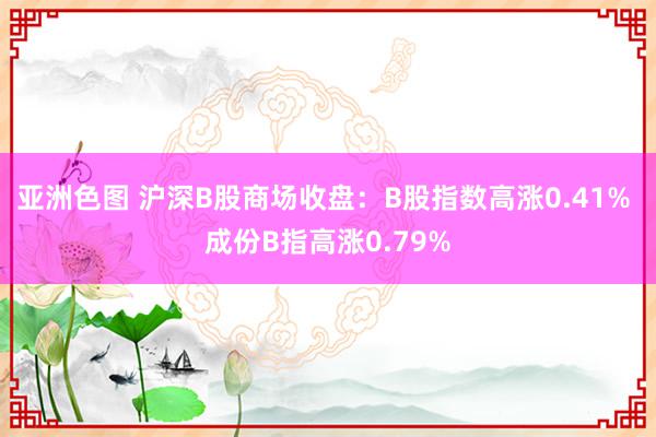 亚洲色图 沪深B股商场收盘：B股指数高涨0.41% 成份B指高涨0.79%