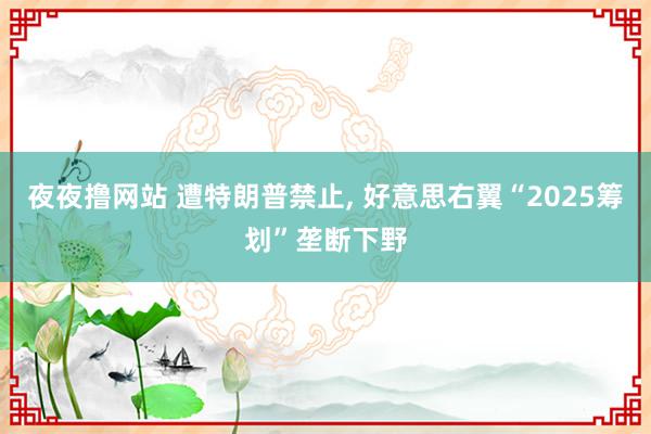 夜夜撸网站 遭特朗普禁止, 好意思右翼“2025筹划”垄断下野