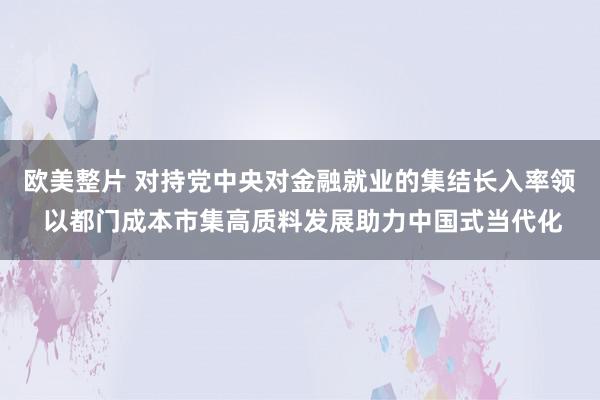 欧美整片 对持党中央对金融就业的集结长入率领 以都门成本市集高质料发展助力中国式当代化