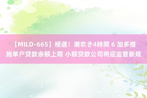 【MILD-665】極選！潮吹き4時間 6 加多措施单户贷款余额上限 小额贷款公司将迎监管新规